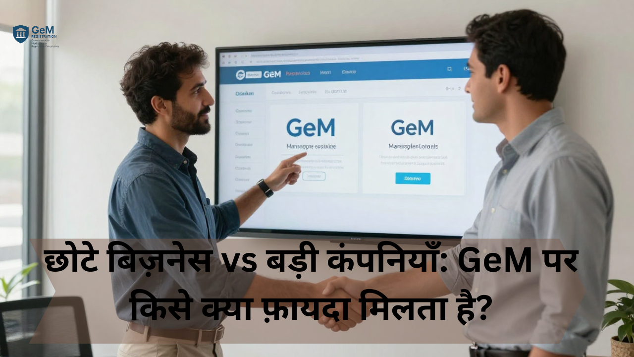 छोटे बिज़नेस vs बड़ी कंपनियाँ |GeM पर किसे क्या फ़ायदा मिलता है? (Full Comparison Guide)